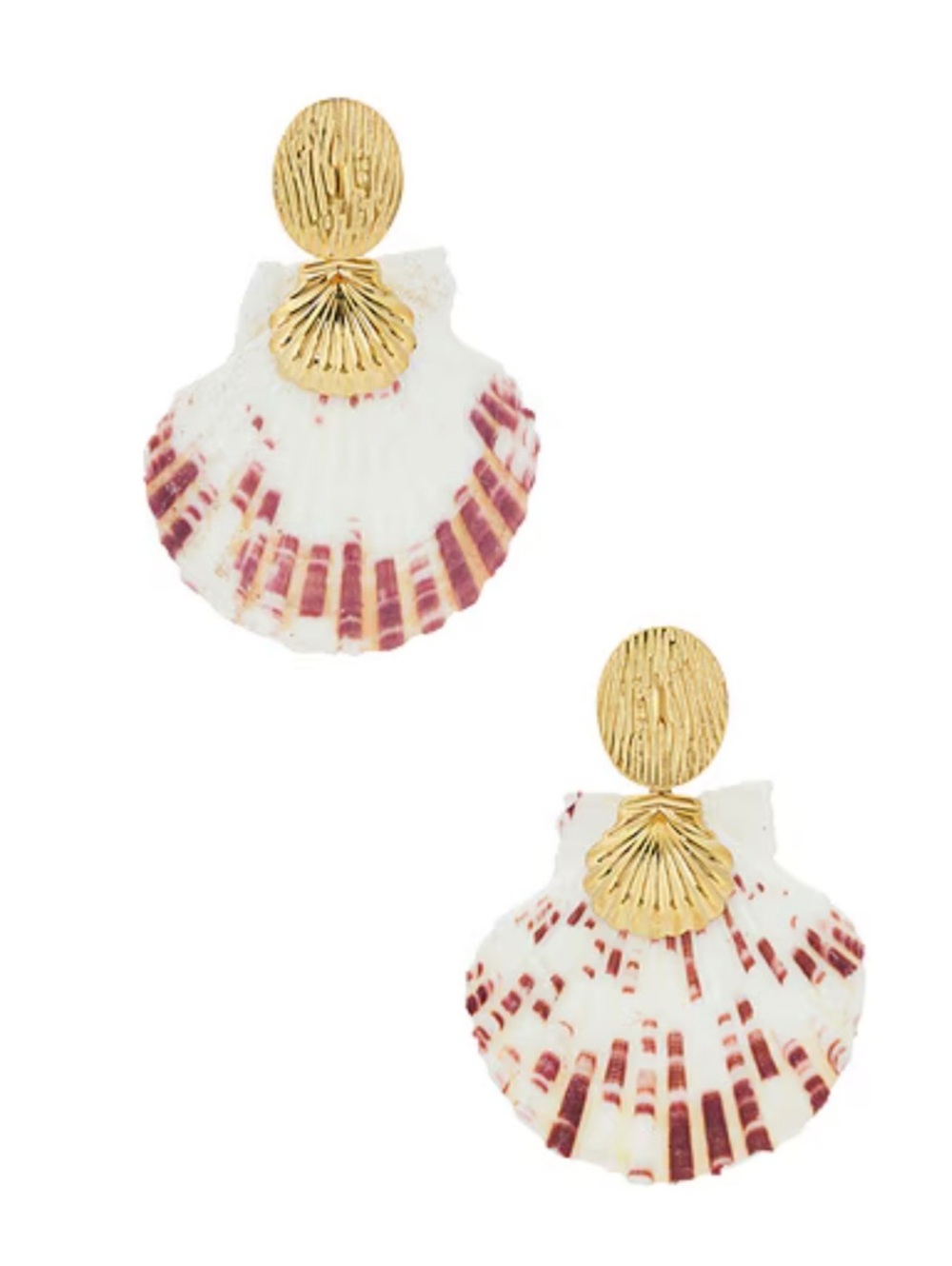 Embellished shell earrings in gold PETIT MOMENTS